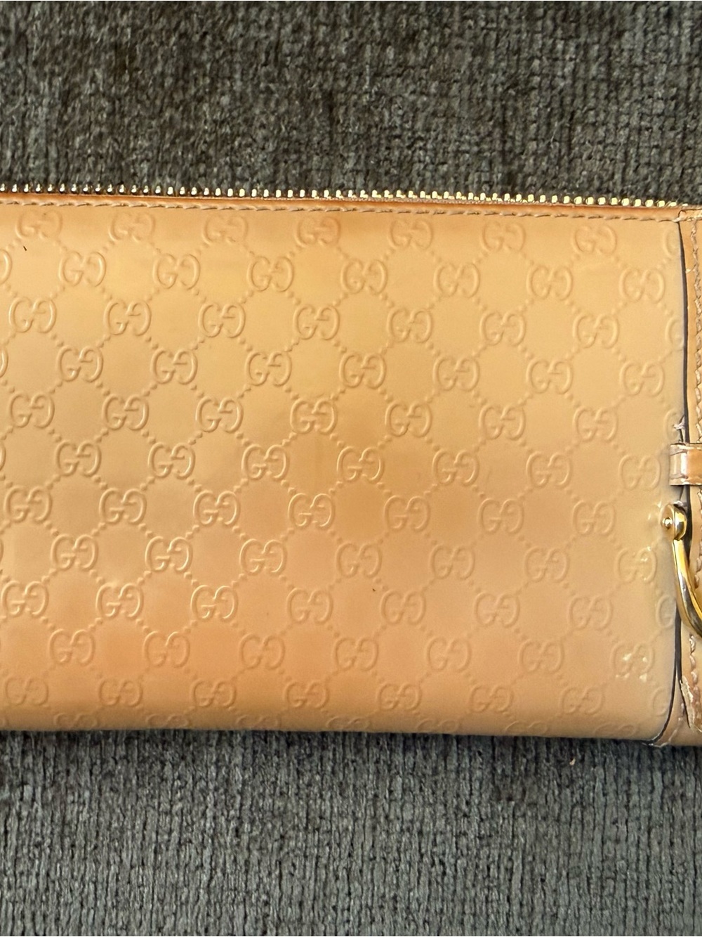 Gucci Microguccissima Patent Leather Zip Around Wallet